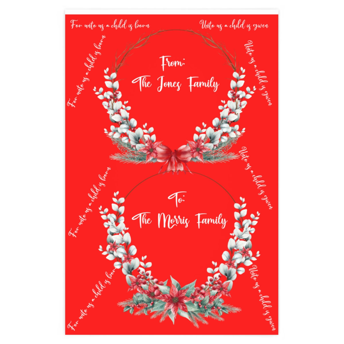 Christmas Personalized Wrapping Paper (You can have your name -- customized)