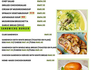 SALAD, SOUP & BREAD, SANDWICH & BURGER AND PASTA