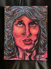 “Jim Morrison” (Acrylic On Canvas Painting) by Shirley Kaye Perkins