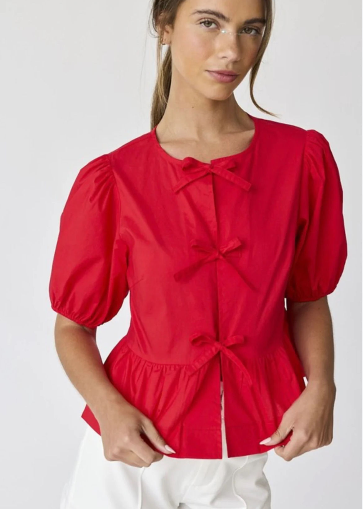 HAILEY BOW TIED BLOUSE