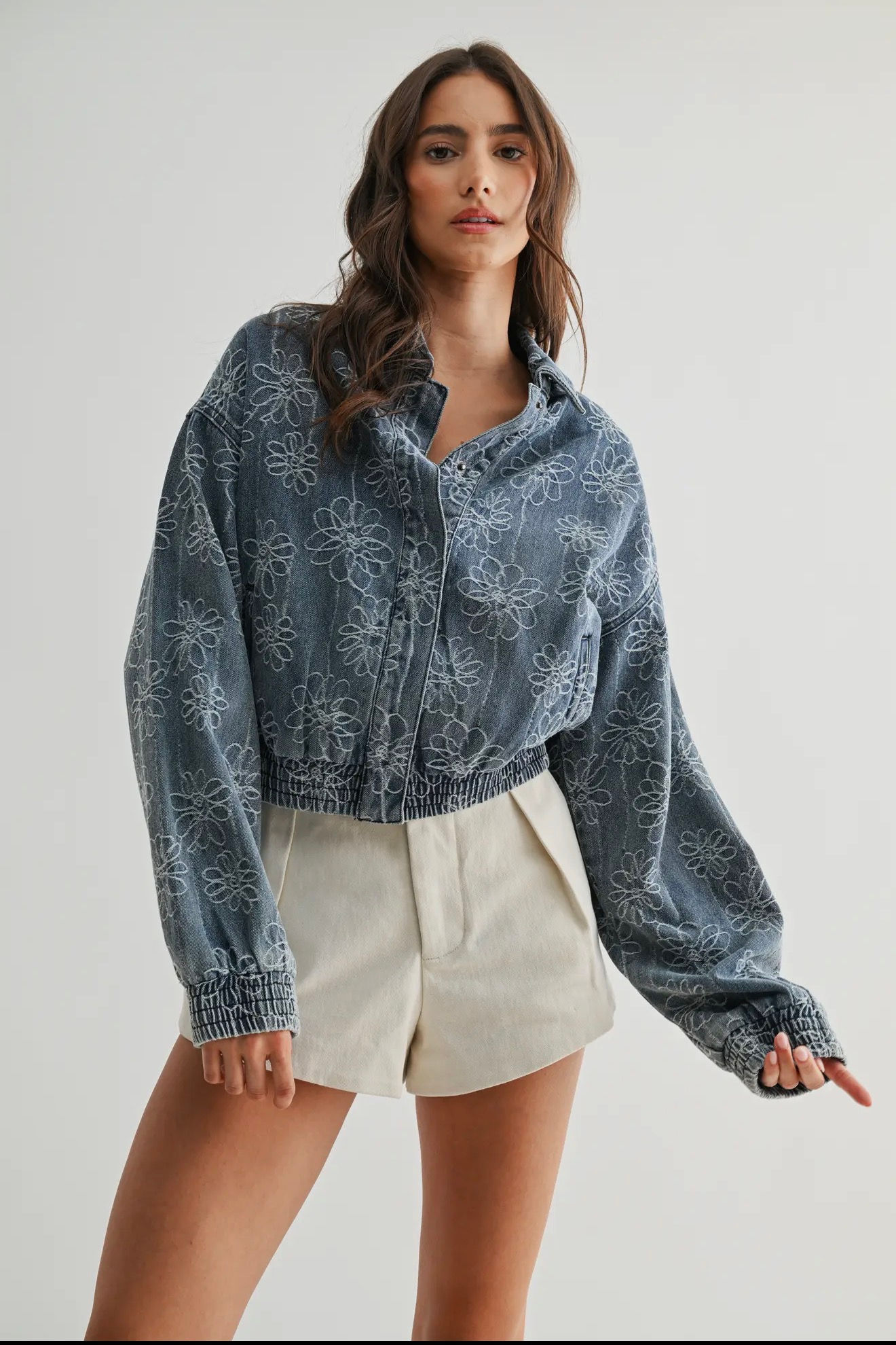 FLORA EMBROIDERED DENIM JACKET