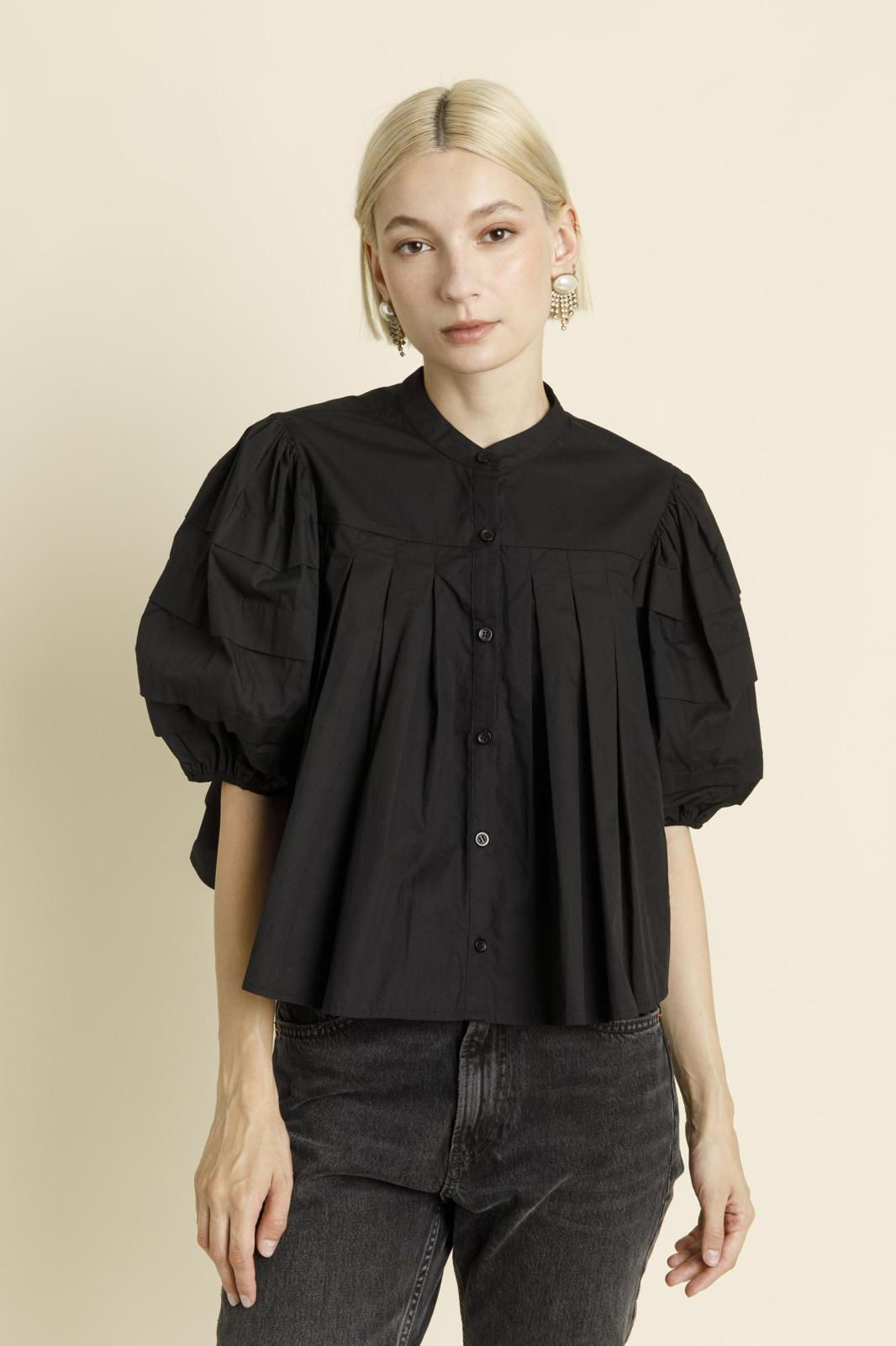 PLEATED PINTUCK BLOUSE