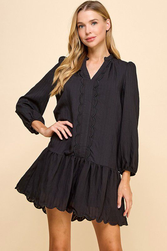 SCALLOPED DETAIL DRESS