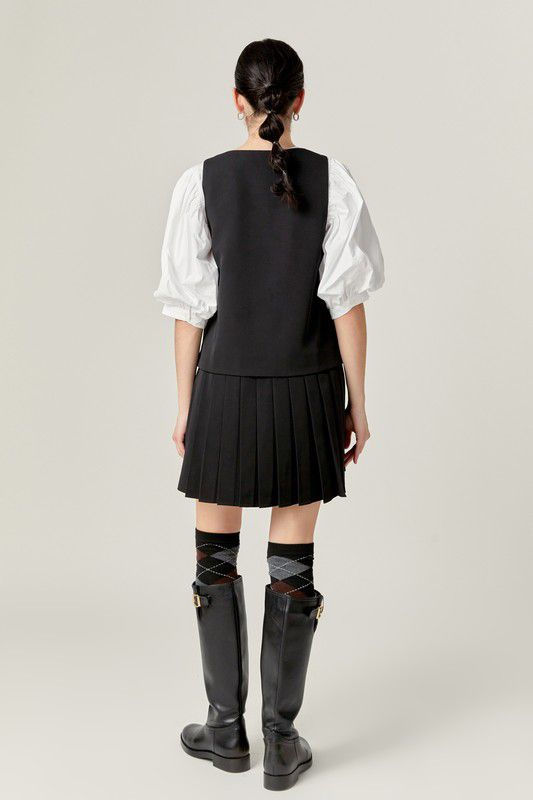Miniatura: PLEATED SLEEVELESS MINI DRESS