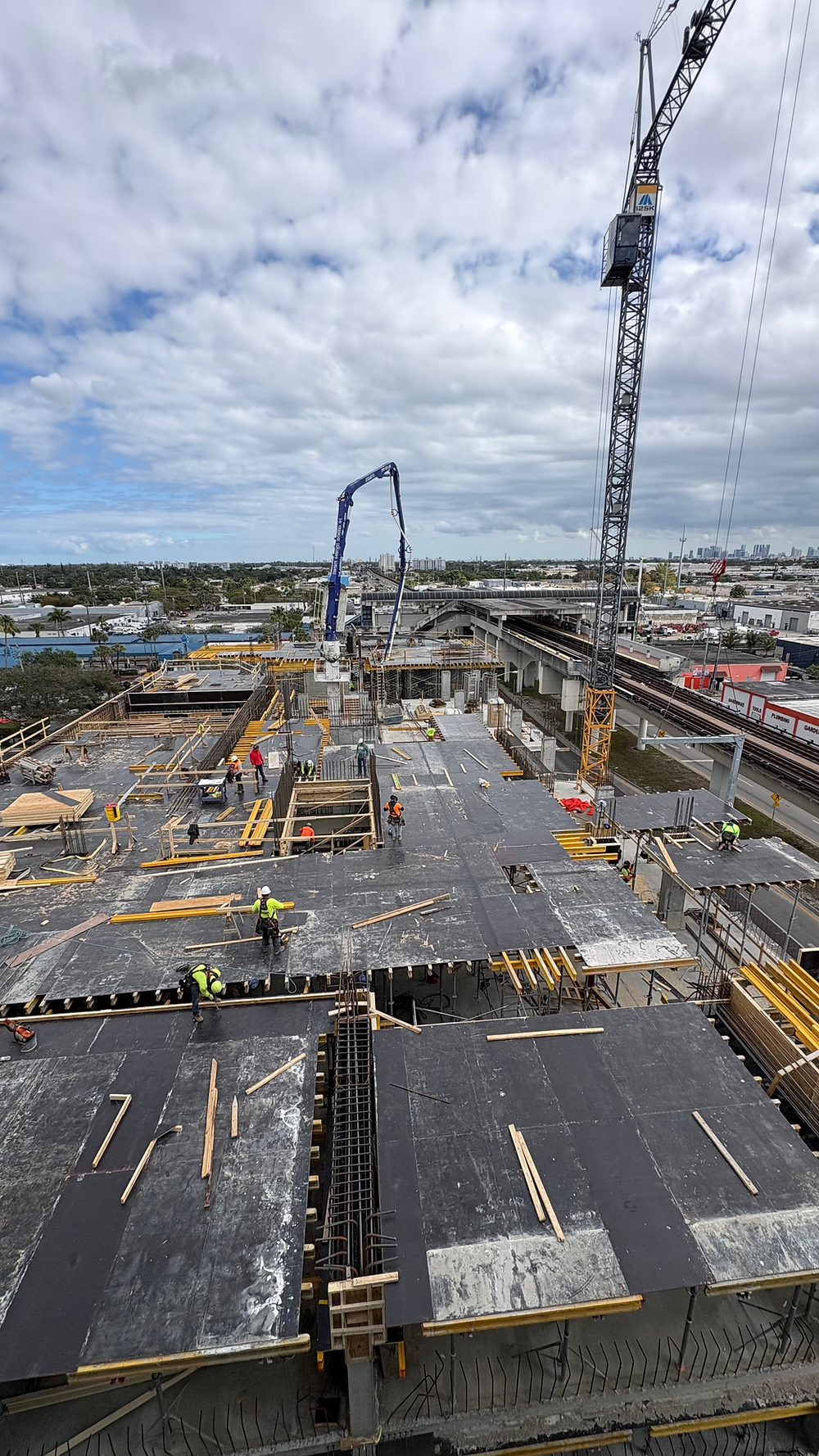 High-end construction company building project with crane.