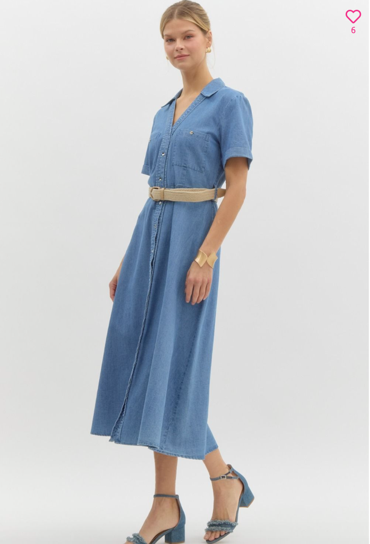 Thumbnail: Belted Denim Dress