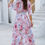 Thumbnail: Taupe Floral Maxi Dress 