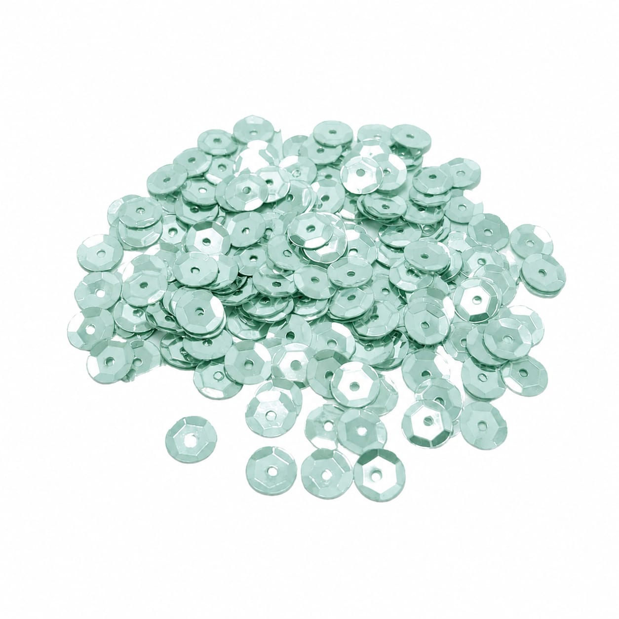 LENTEJUELA CIRCULAR MACETADA VERDE MENTA