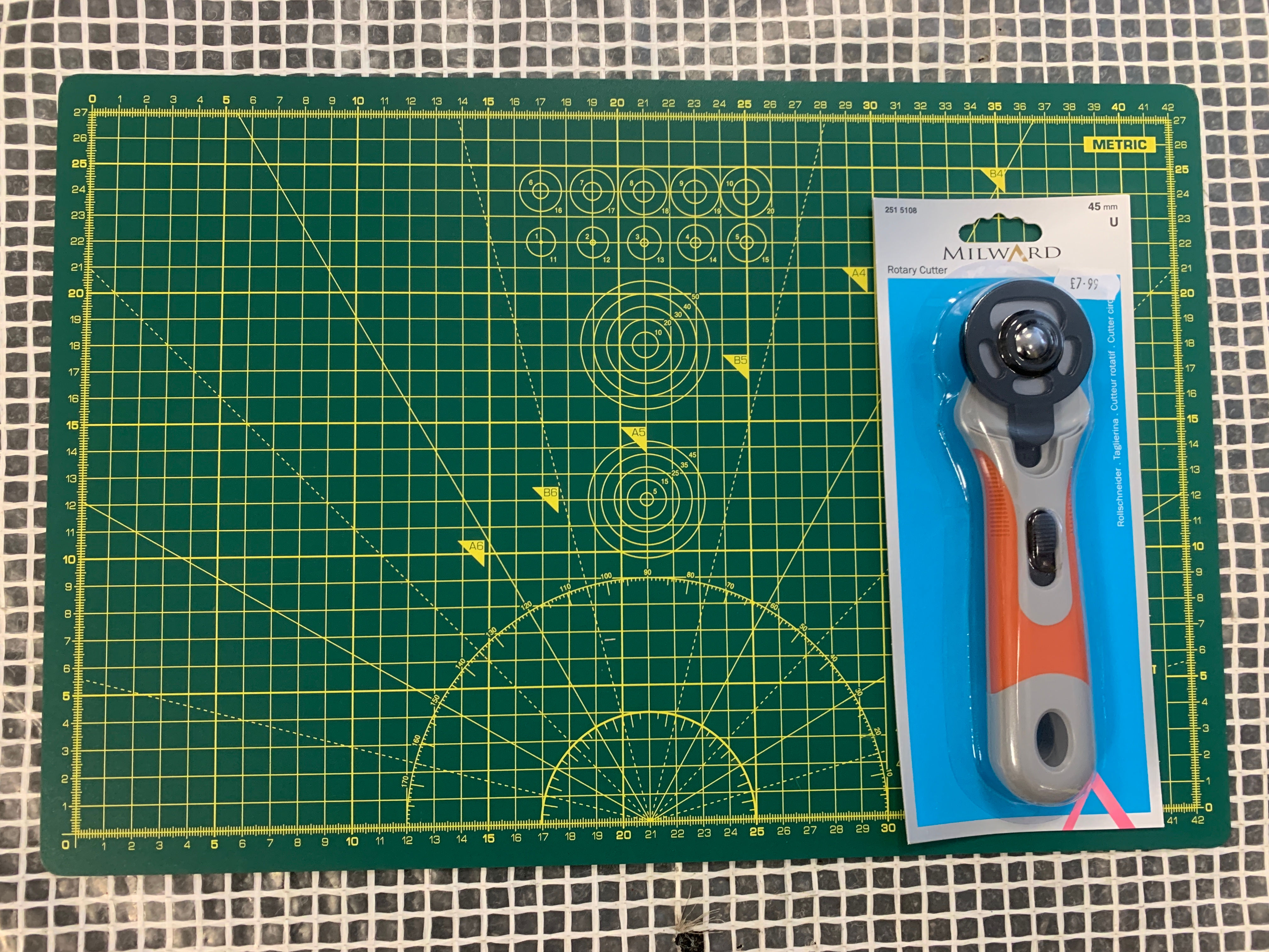 A3 cutting mat and Milward rotary cutter