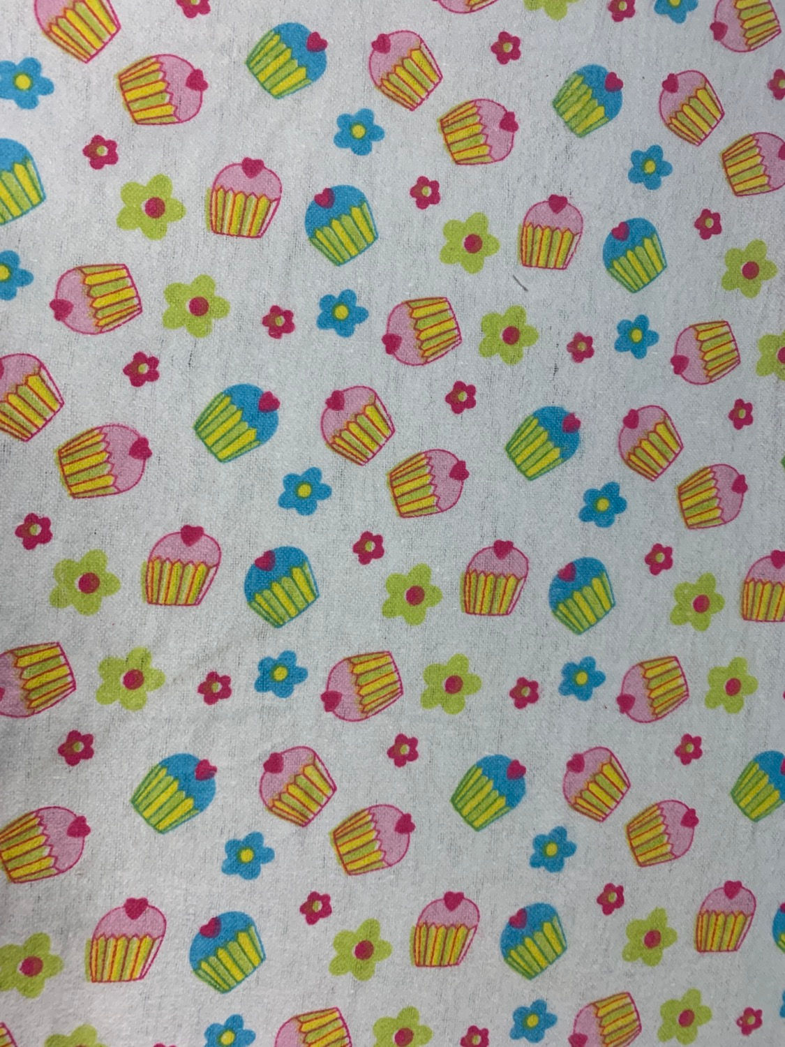 1258 Cupcake flowers brushed cotton
