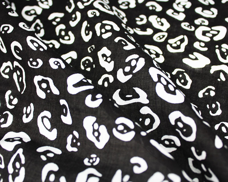 2013 Animal Monochrome Viscose Cotton Lawn