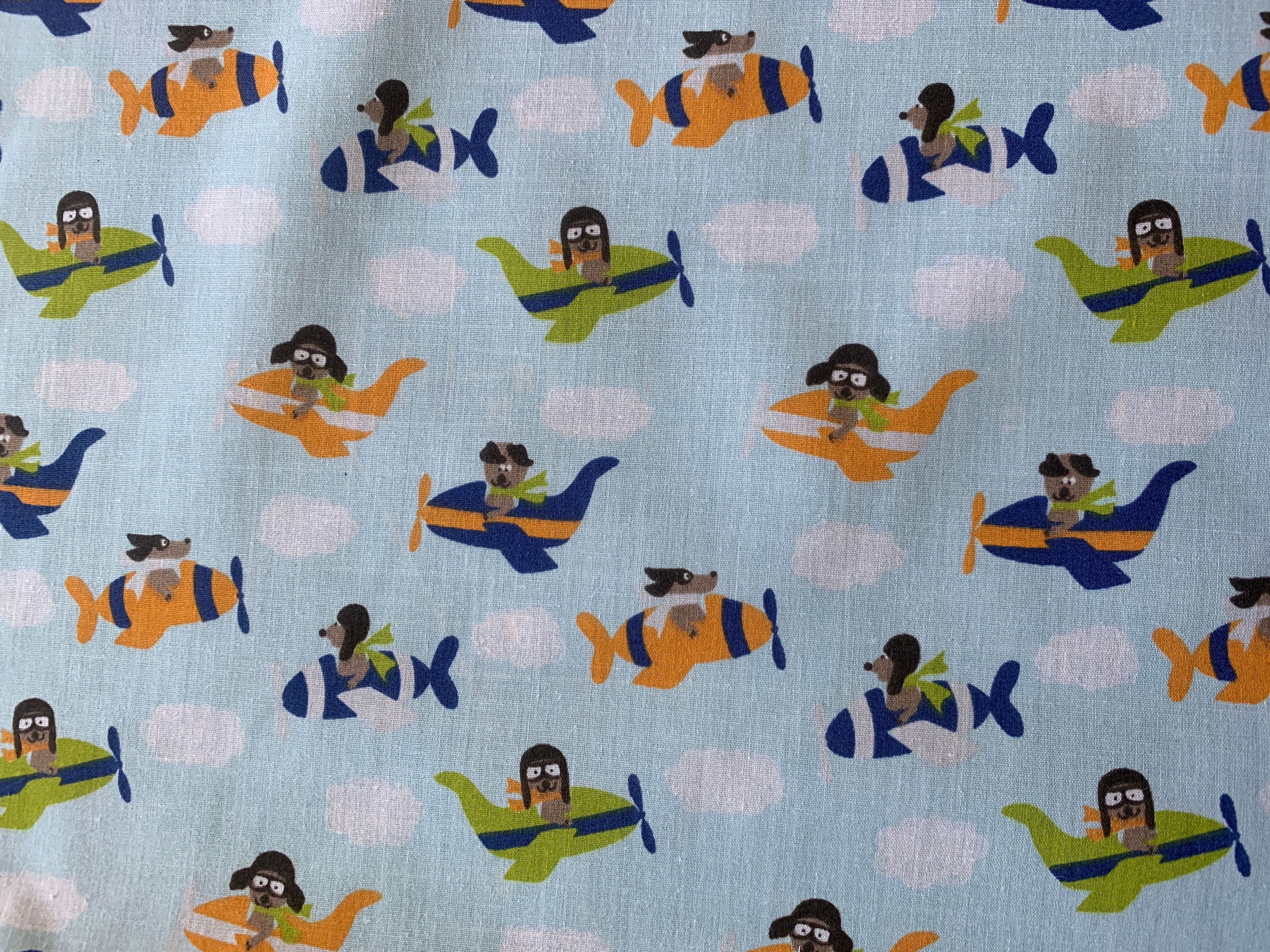 1528 Doogles Orange/Green Premier Polycotton