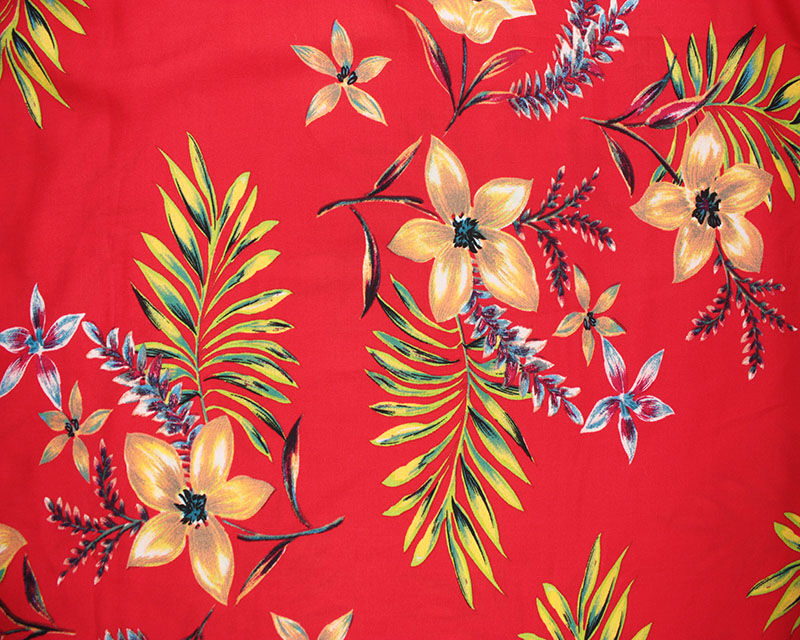 Thumbnail: 1708 Red Floral Viscose