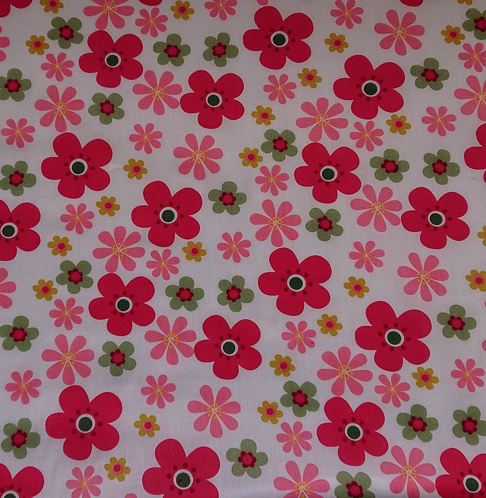 1561 Flower Power Pink Polycotton
