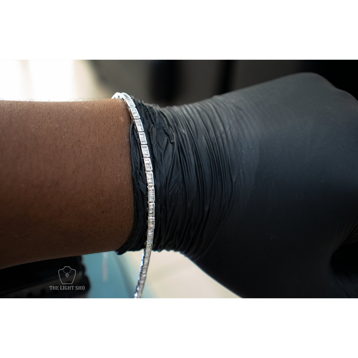 18ct White 3.00ct Baguette Cut Diamond Bracelet