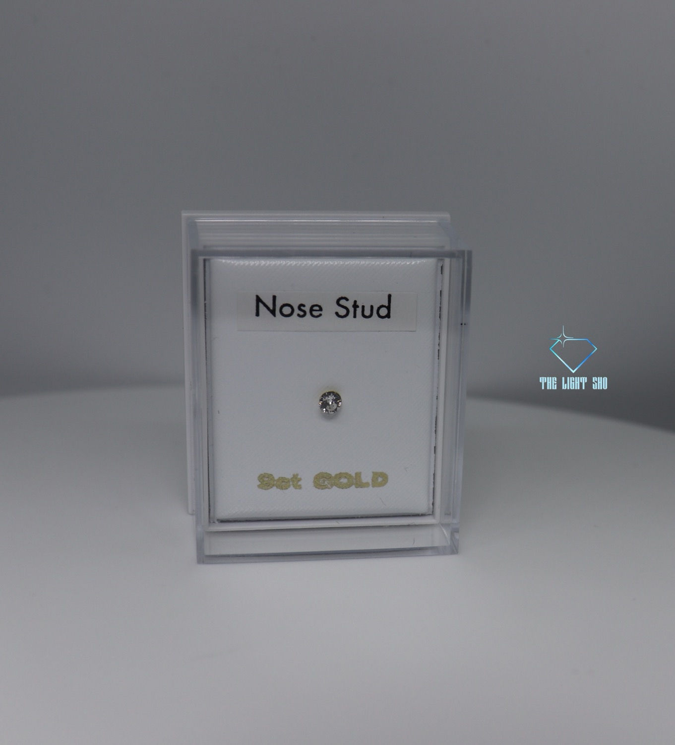 9ct yellow gold white crystal nose stud