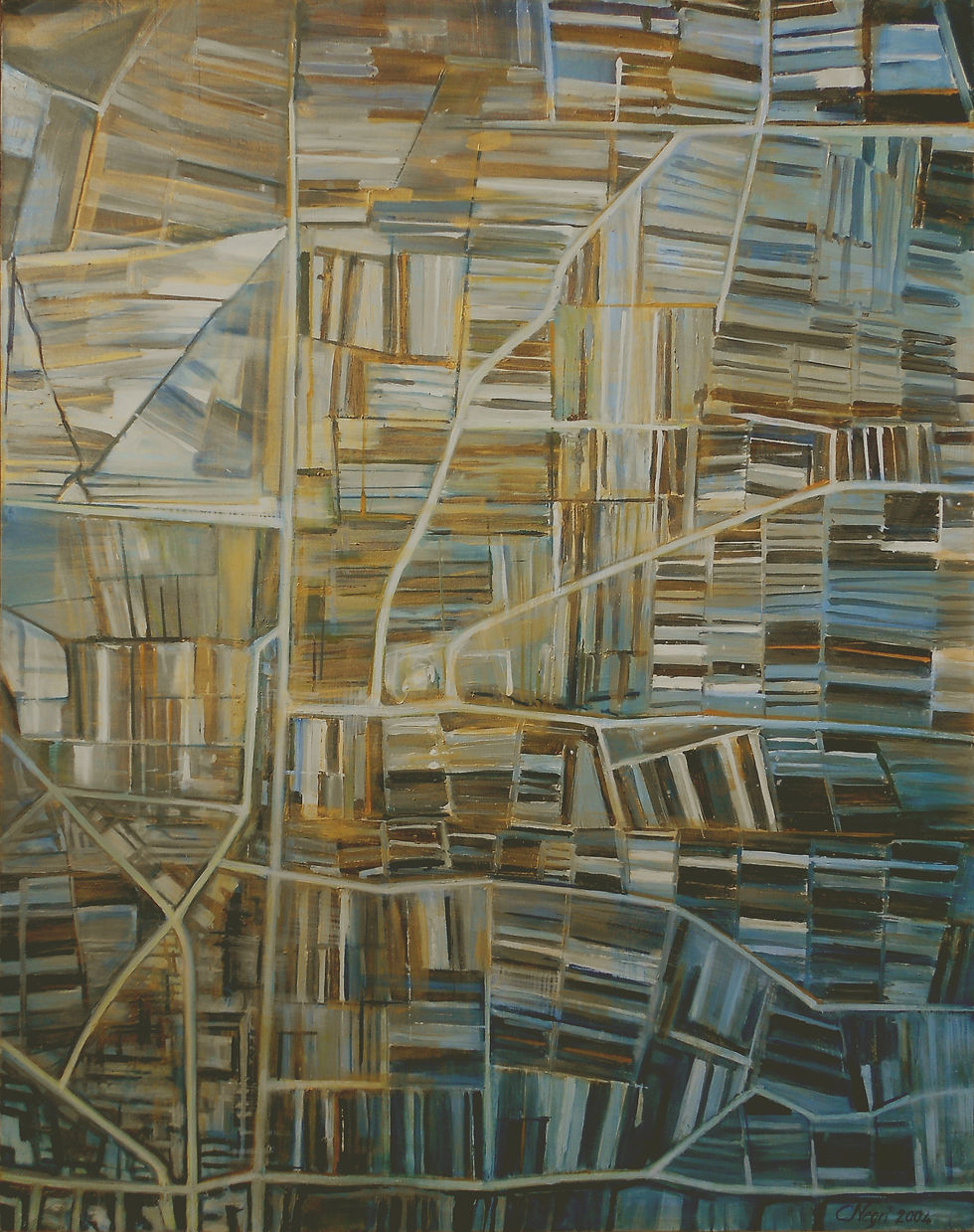 Carla Negri 2002 - Va pensiero fra spazio e tempo - olio su tela - 80x100.jpg