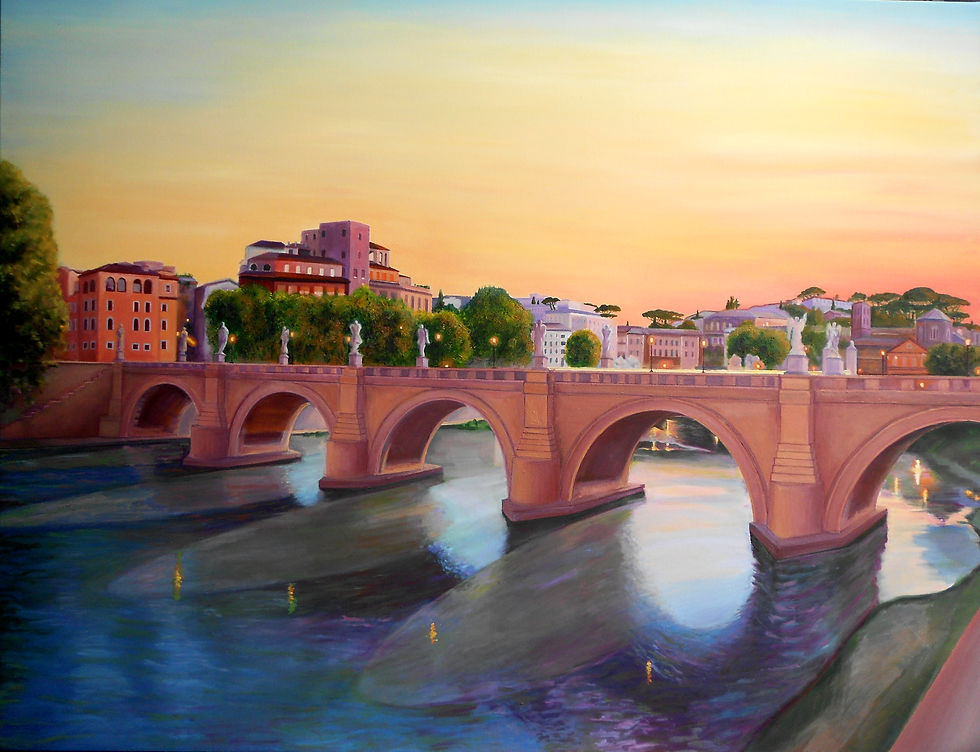 Carla Negri 2014 - Roma , Ponte Sant'Angelo - olio su tela - 80x100.jpg