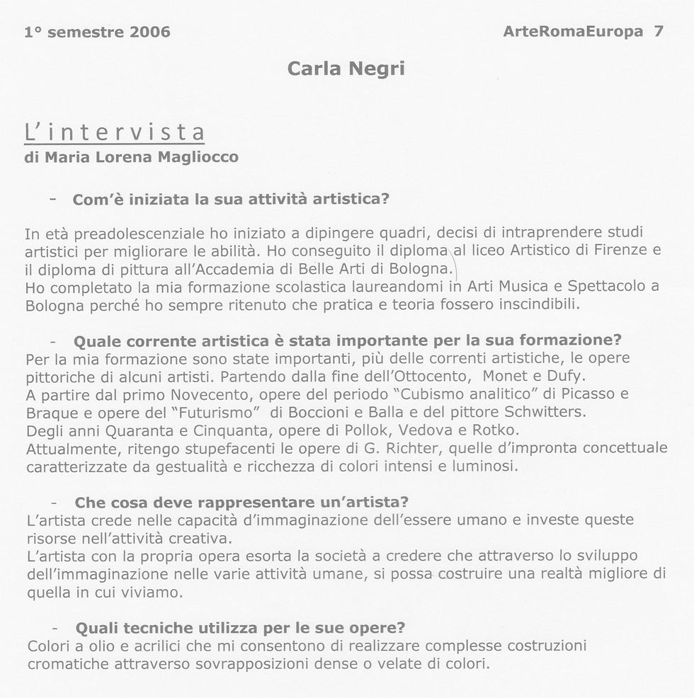Intervista di Maria Lorena Magliocco