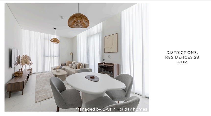 Dubai District One Furnished Holiday Home Apartment