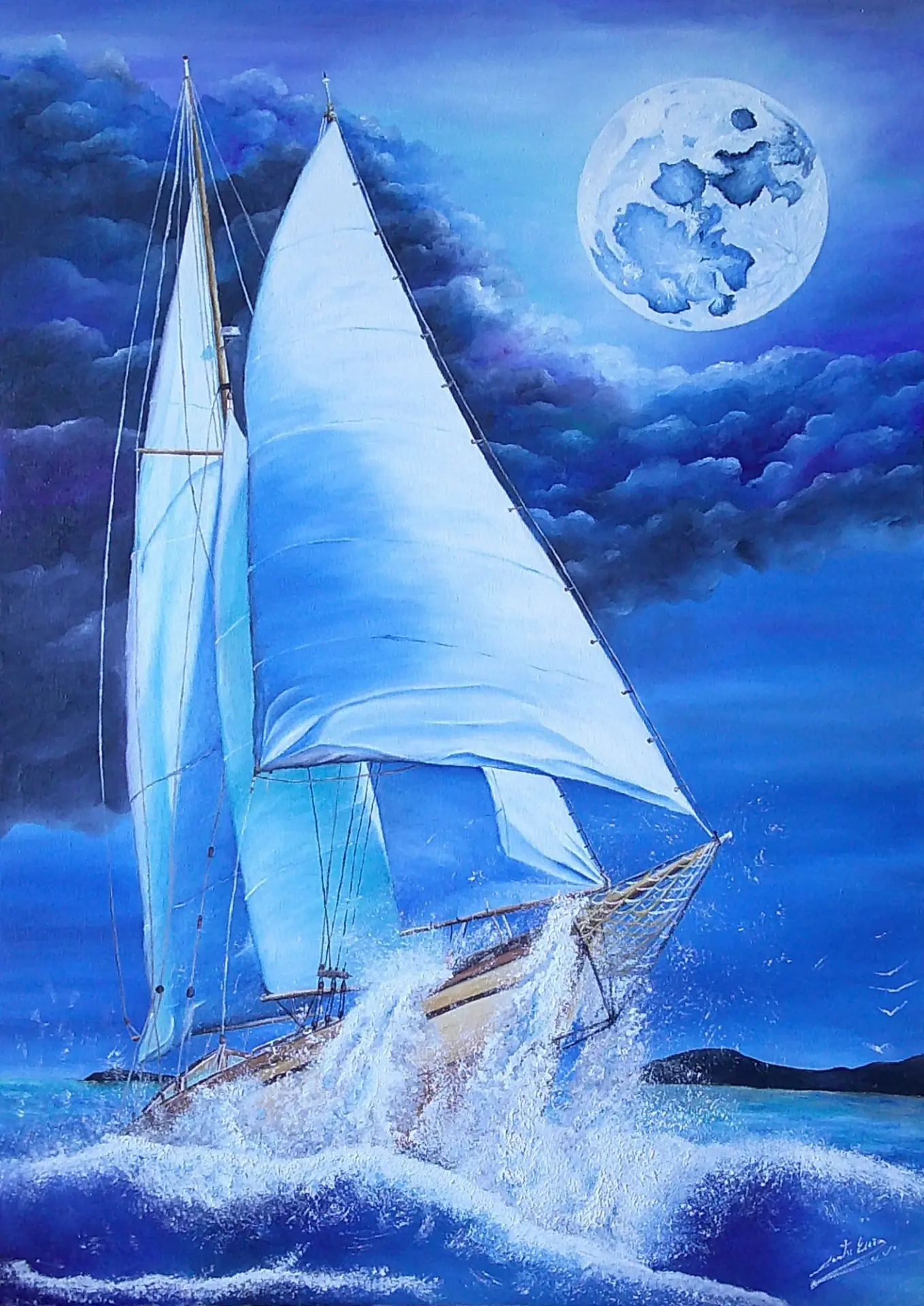 Notte in barca a vela