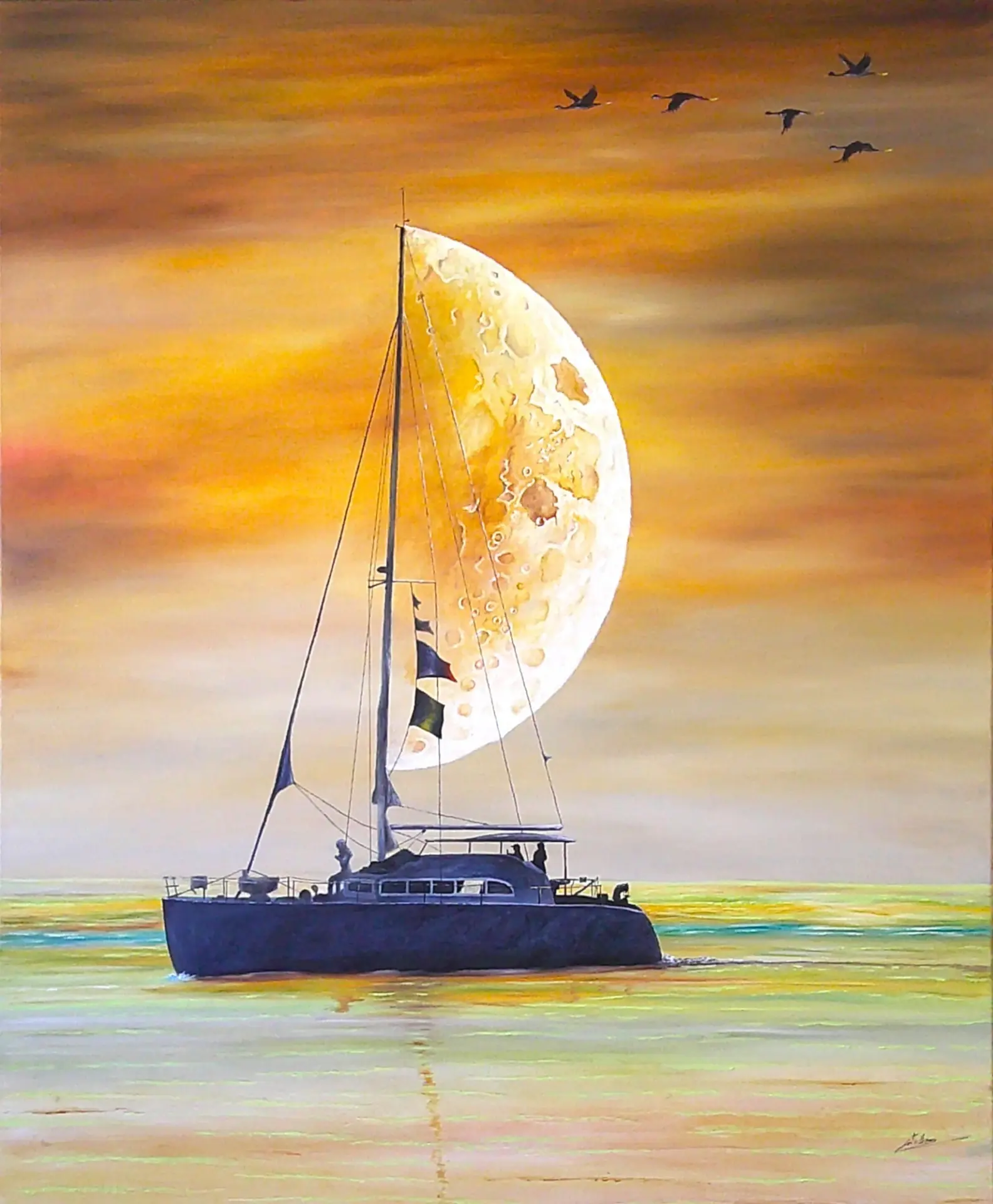 Notte in barca a vela