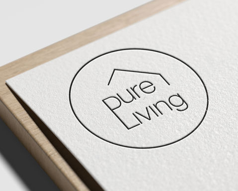 pureliving interior design geprägtes logo