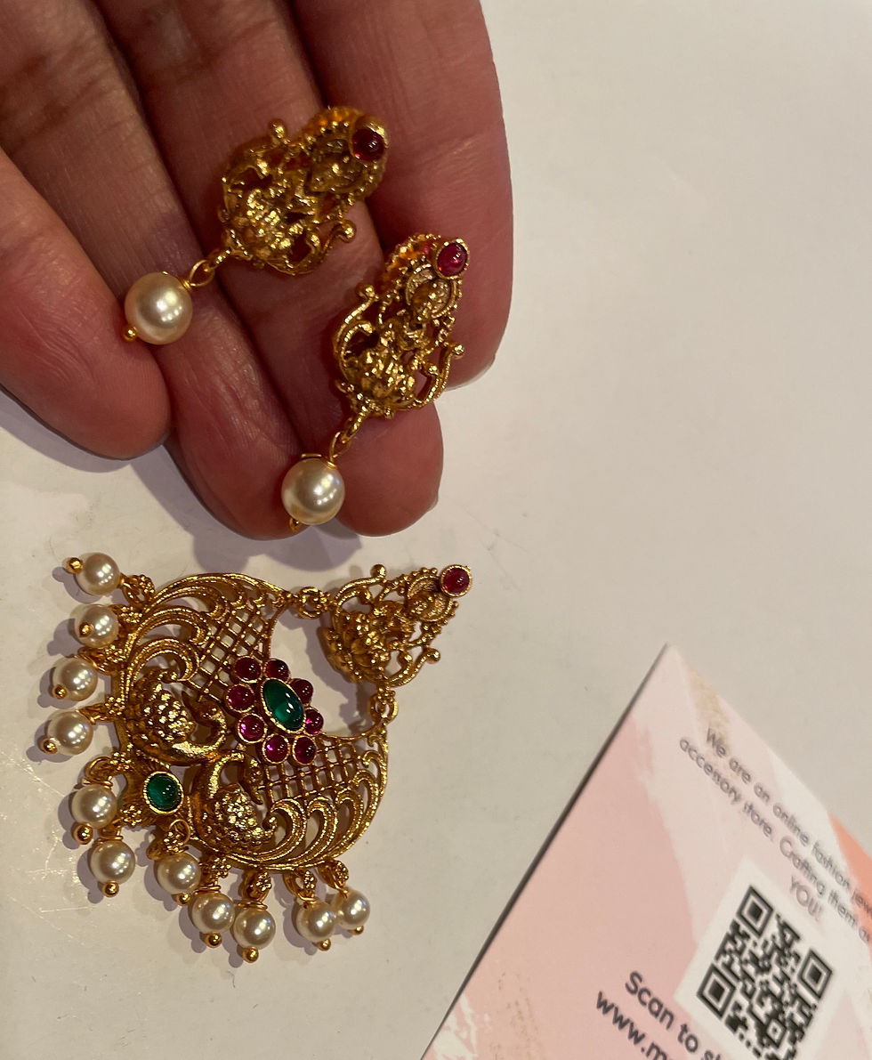 Thumbnail: Pendant Set – Saanvi, Temple Jewelry Collection