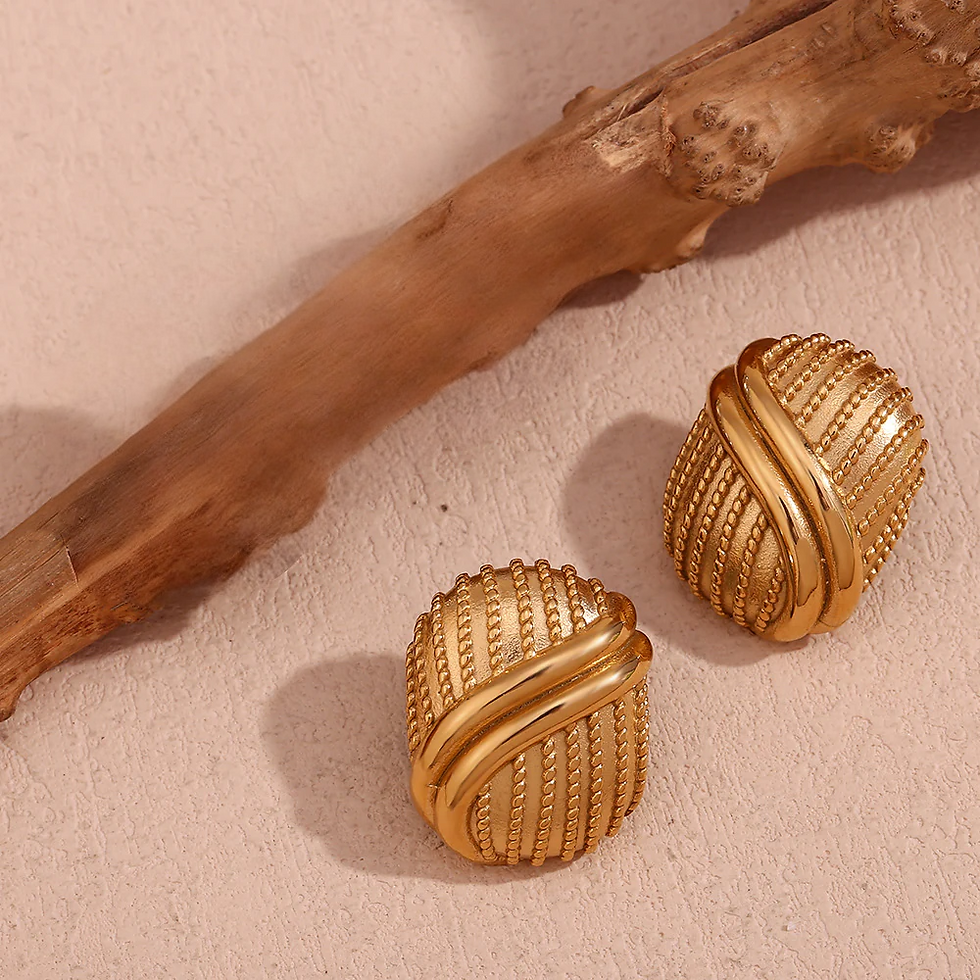 Thumbnail: Earrings - 🎨 Turvi, Superior 18K Gold Plated Collection
