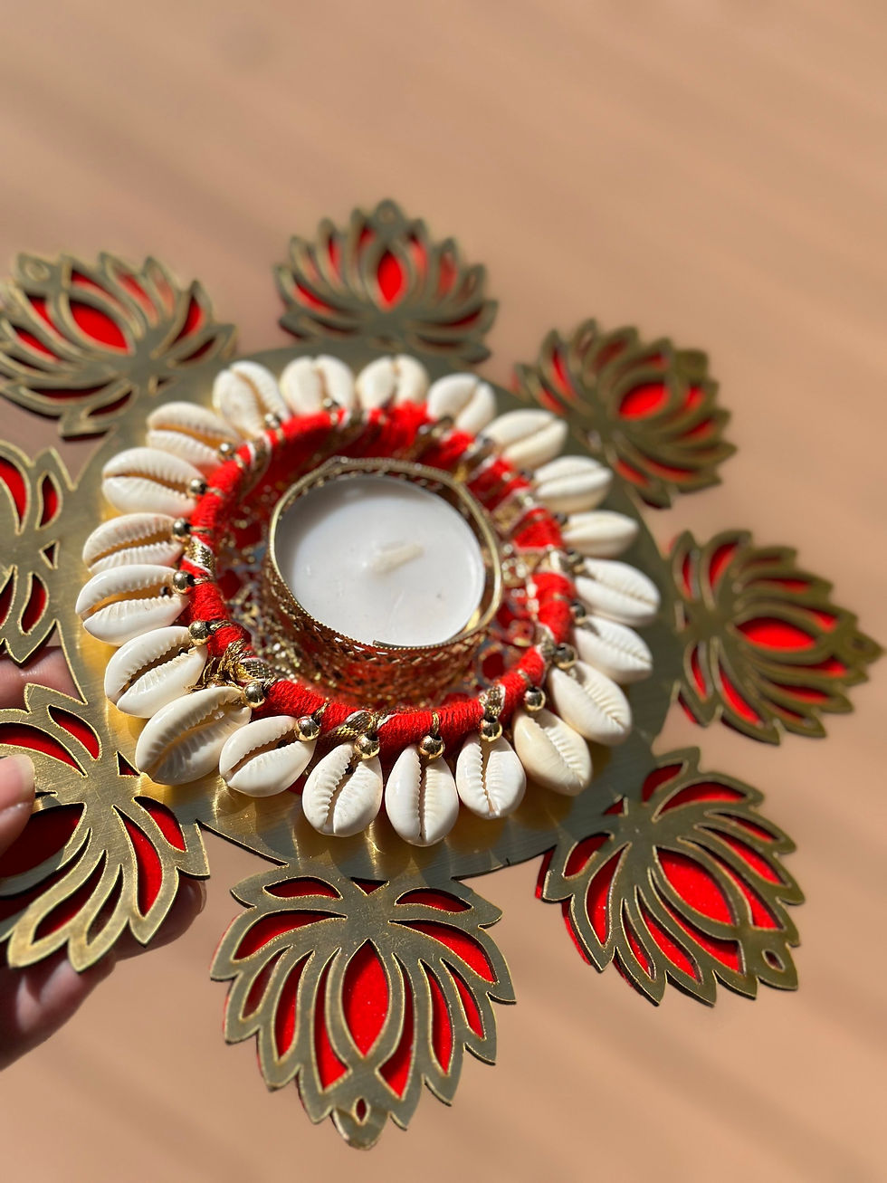 Thumbnail: Candle Diya - Anahita, Lotus Rangoli Diya