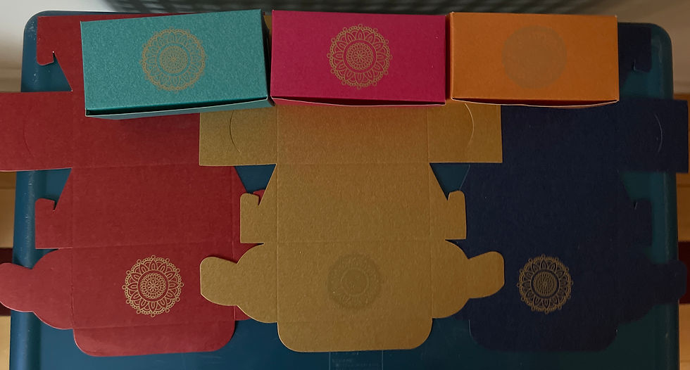 Thumbnail: Box – Nidhi, Favor 4 x 2 x 2 Set of 12 Alpana Boxes