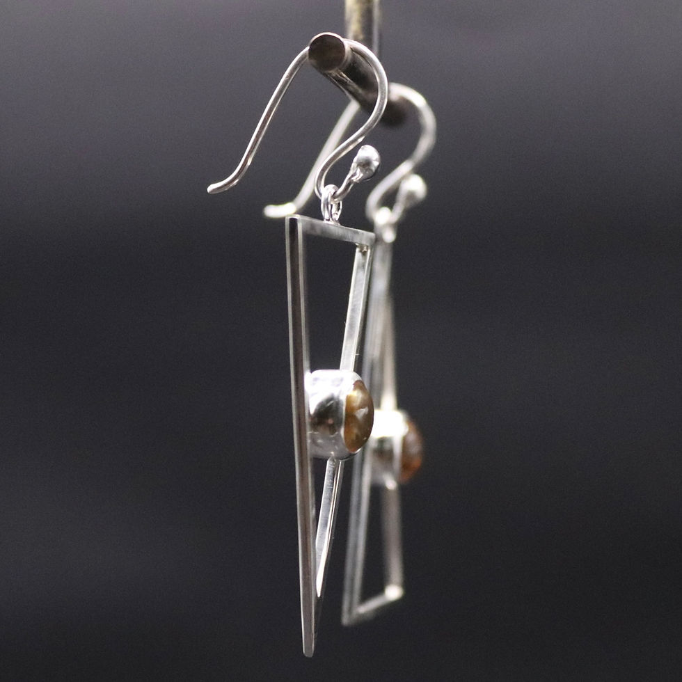 Miniature : Boucles d'oreilles en argent - Citrine