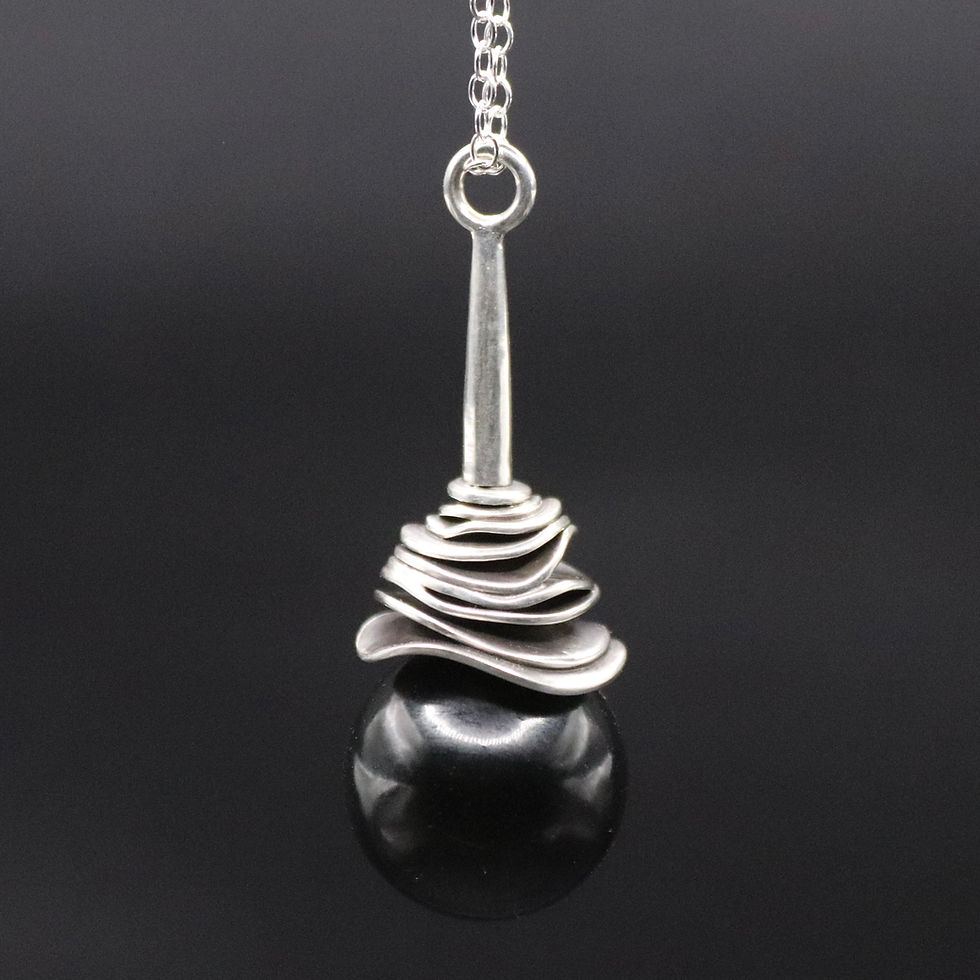 Miniature : Pendentif en argent - Pierre de Jais