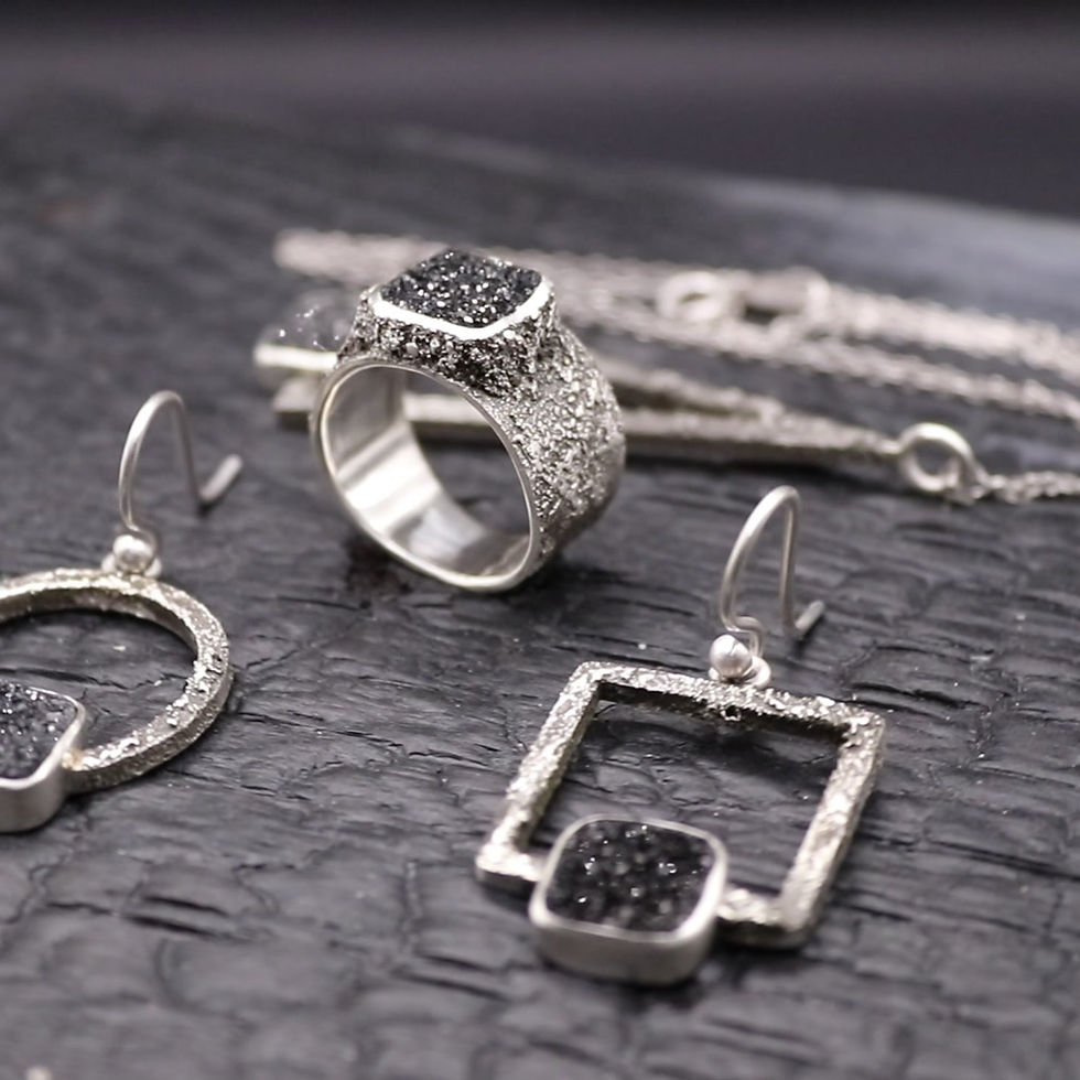 Miniature : Boucles d'oreilles - Agate druse