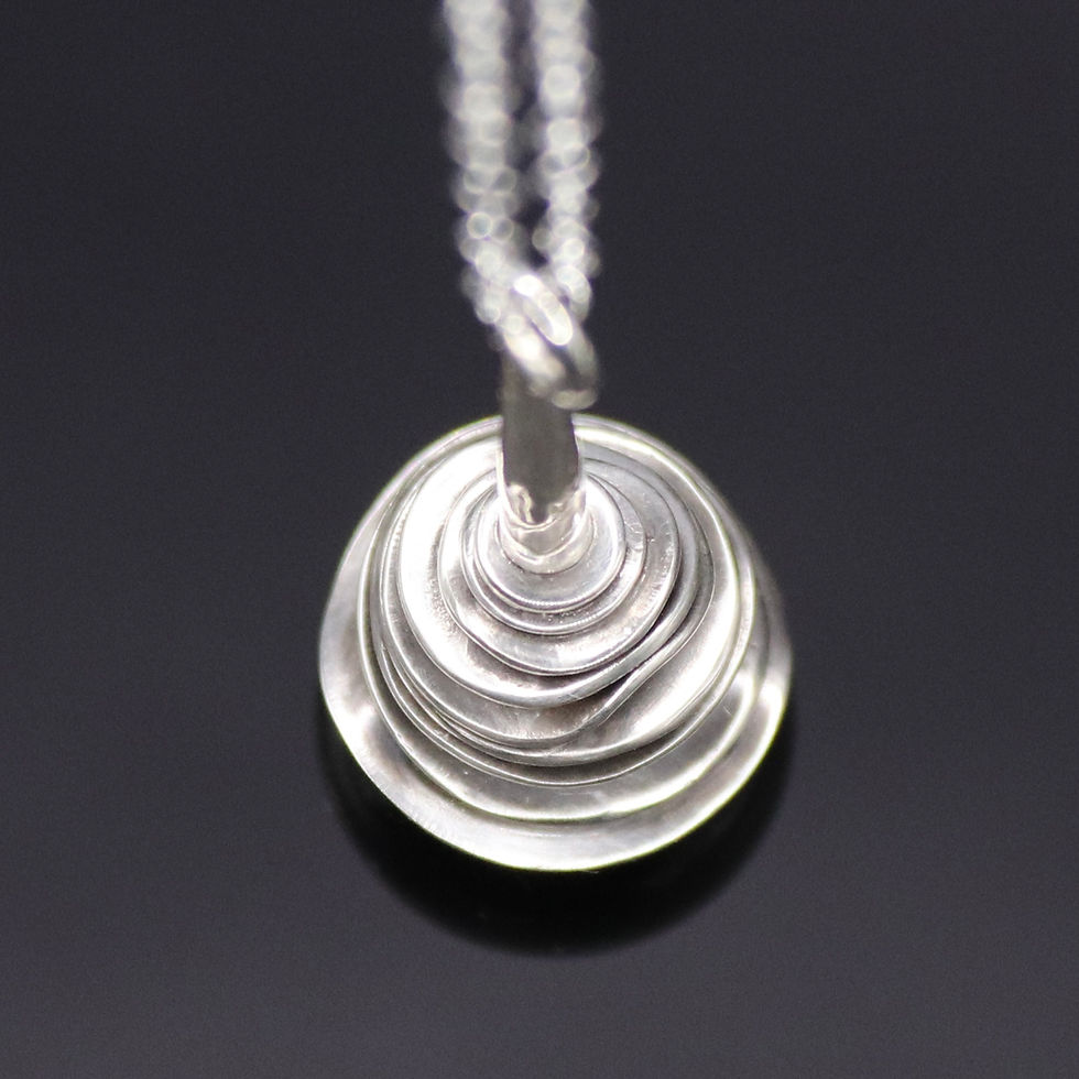 Miniature : Pendentif en argent - Pierre de Jais