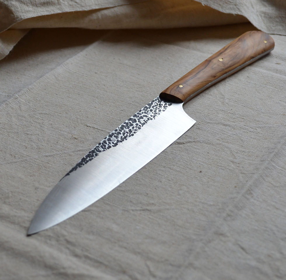 couteau cuisine artisanal  BIG TOM noyer