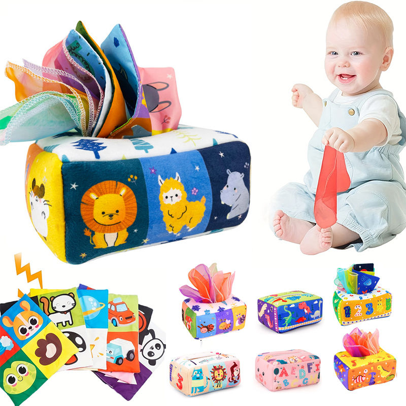 Baby Montessori Toy,Magic Tissue Box,Educational Learning Activity Sensory Toy F