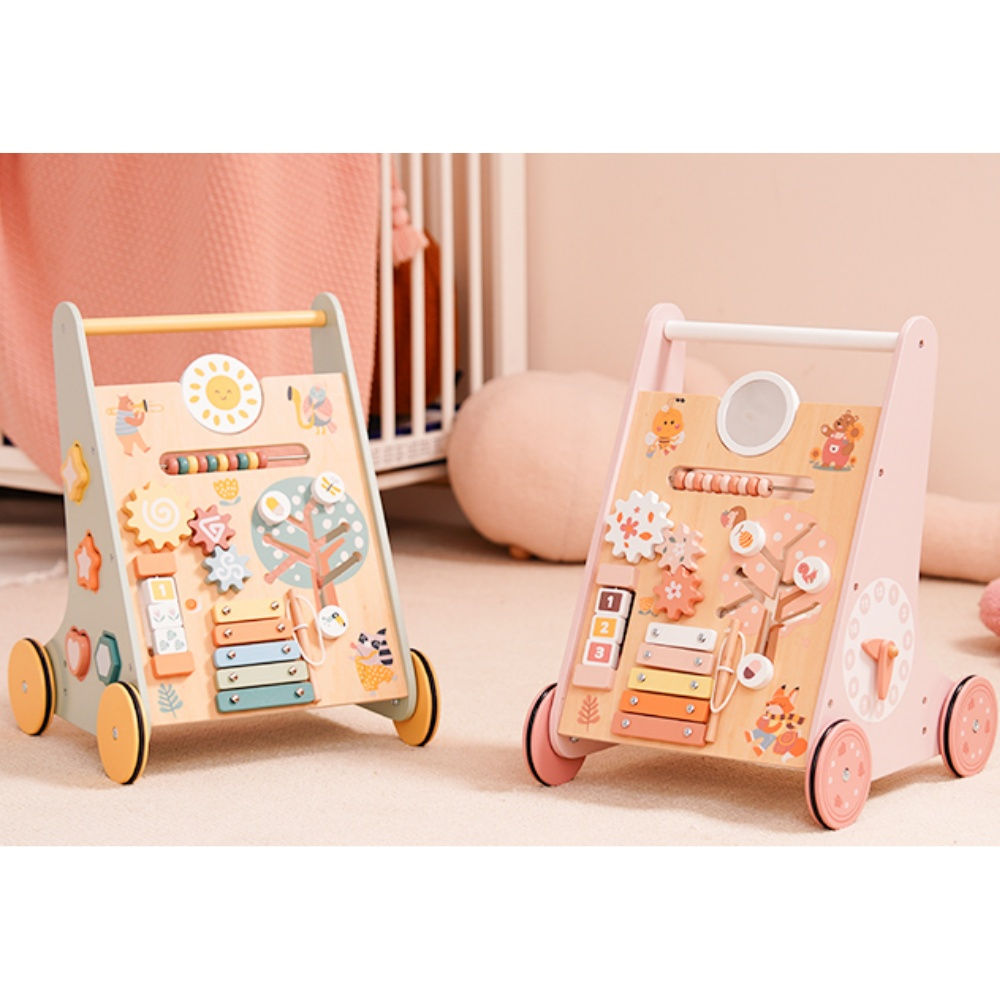 Robotime Robud Wooden Baby Walker with Wheels Montessori Push Toys for Babies Le