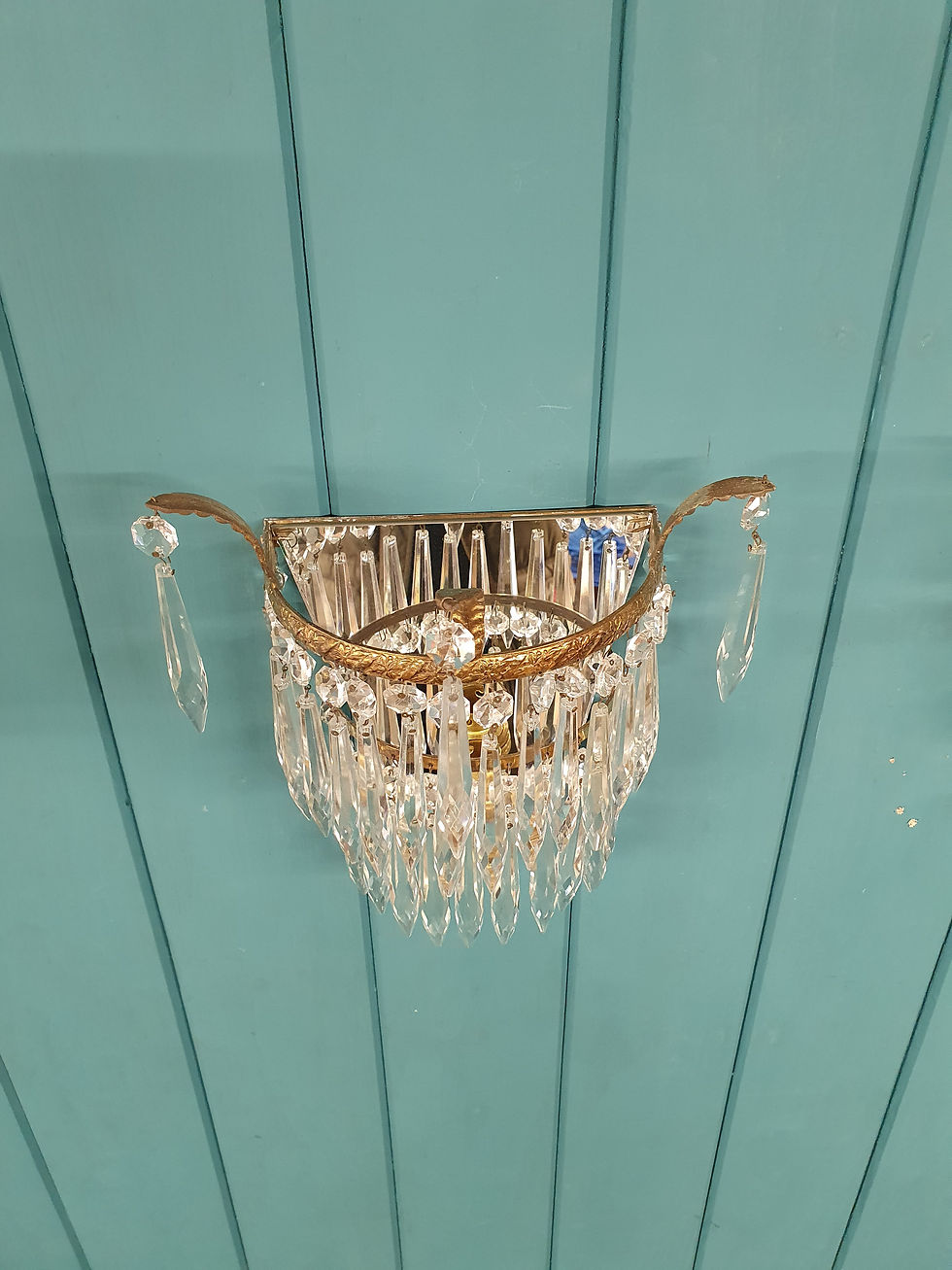Thumbnail: Pair of spike wall lights antique