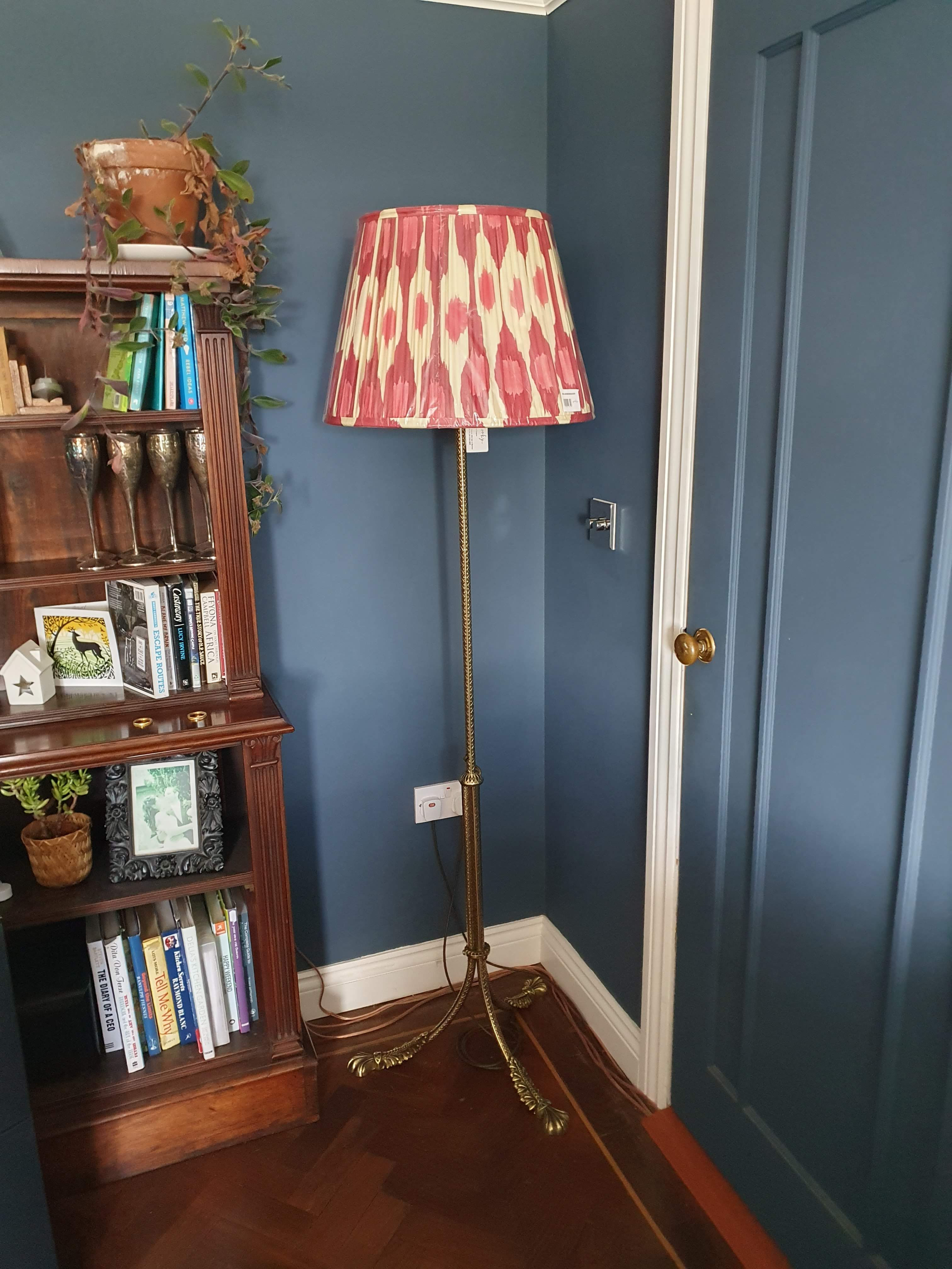 Early 20th century brass standard lamp