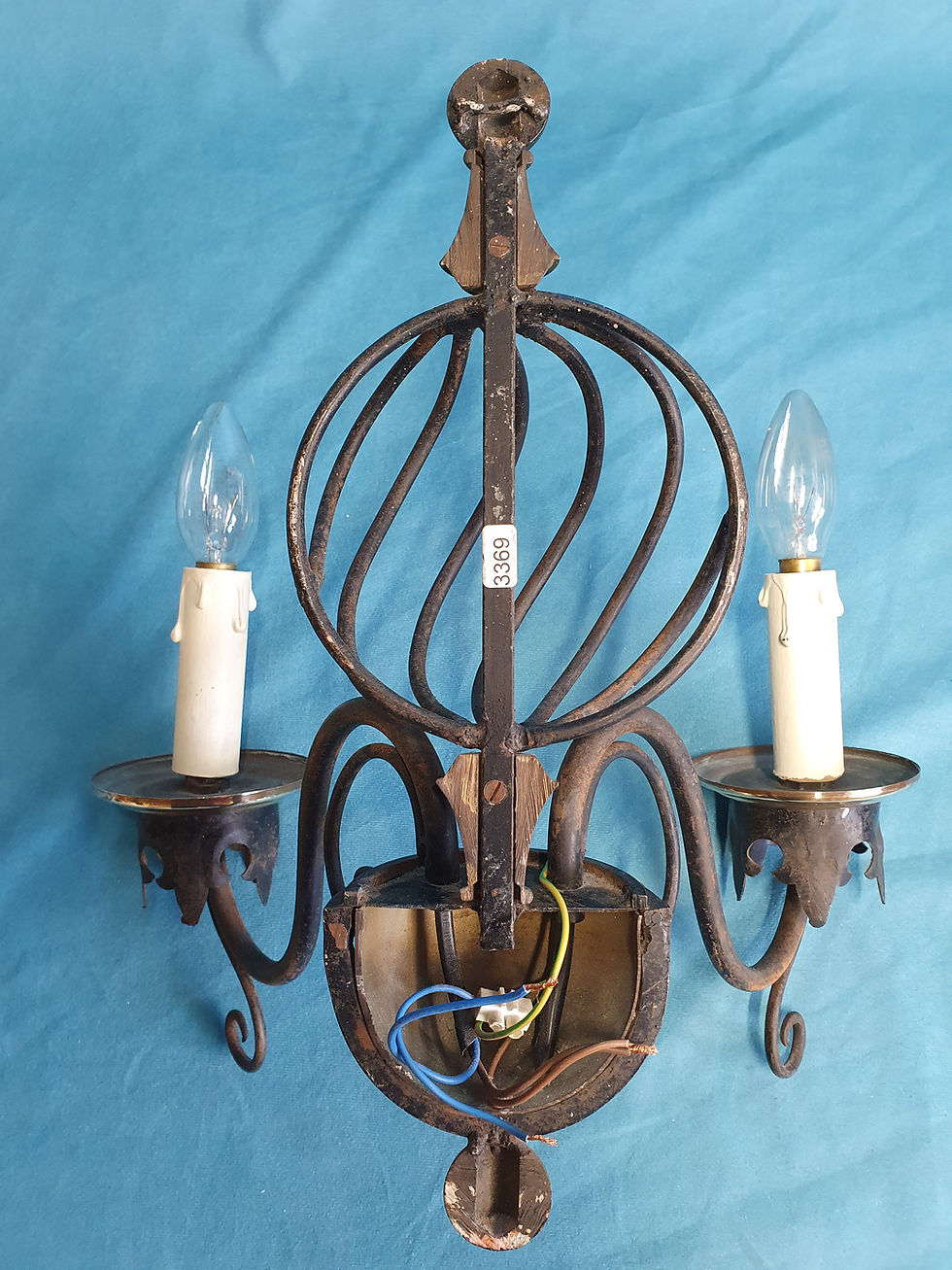 Thumbnail: Three early 20th century steel wall lights