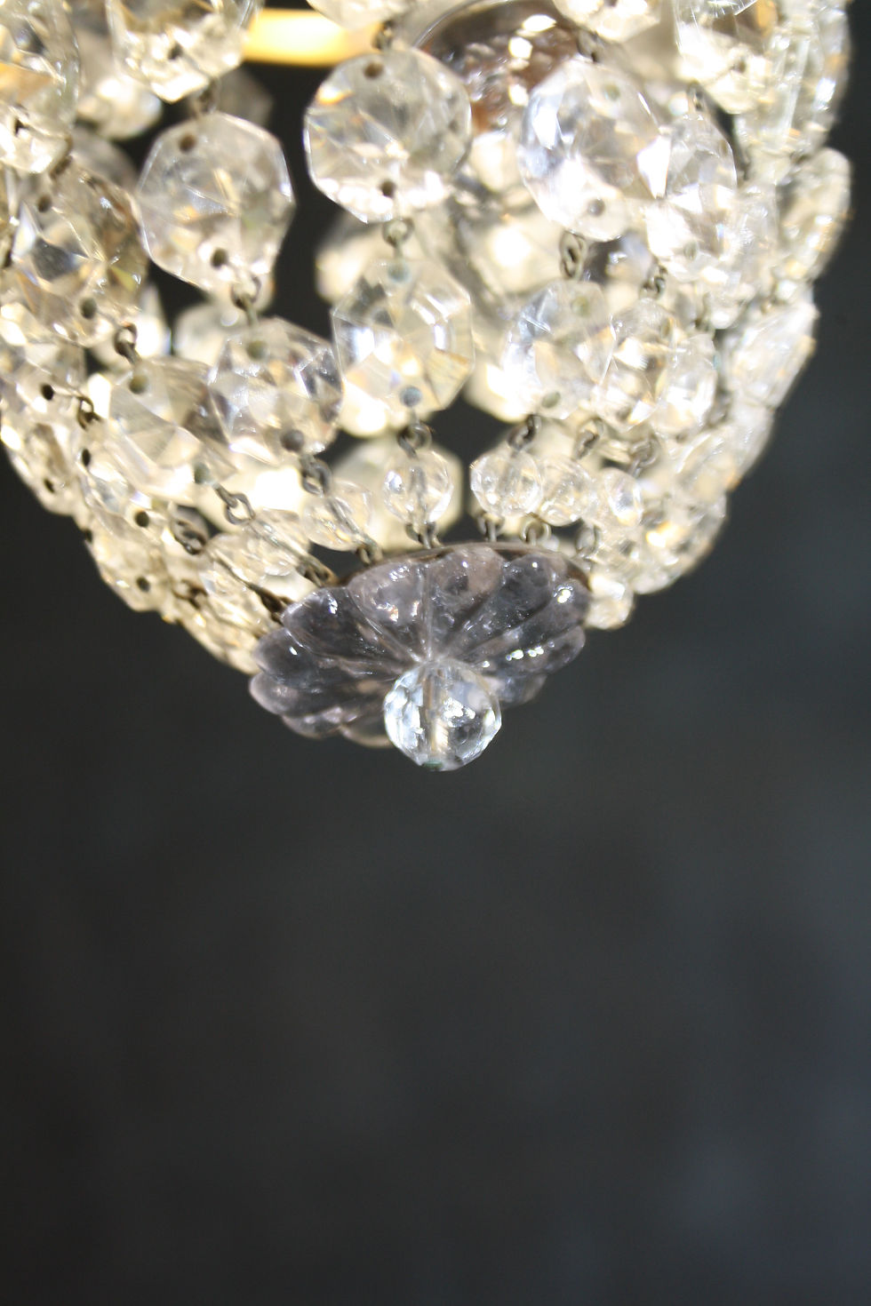 Thumbnail: Early 20th century small bag chandelier 5"