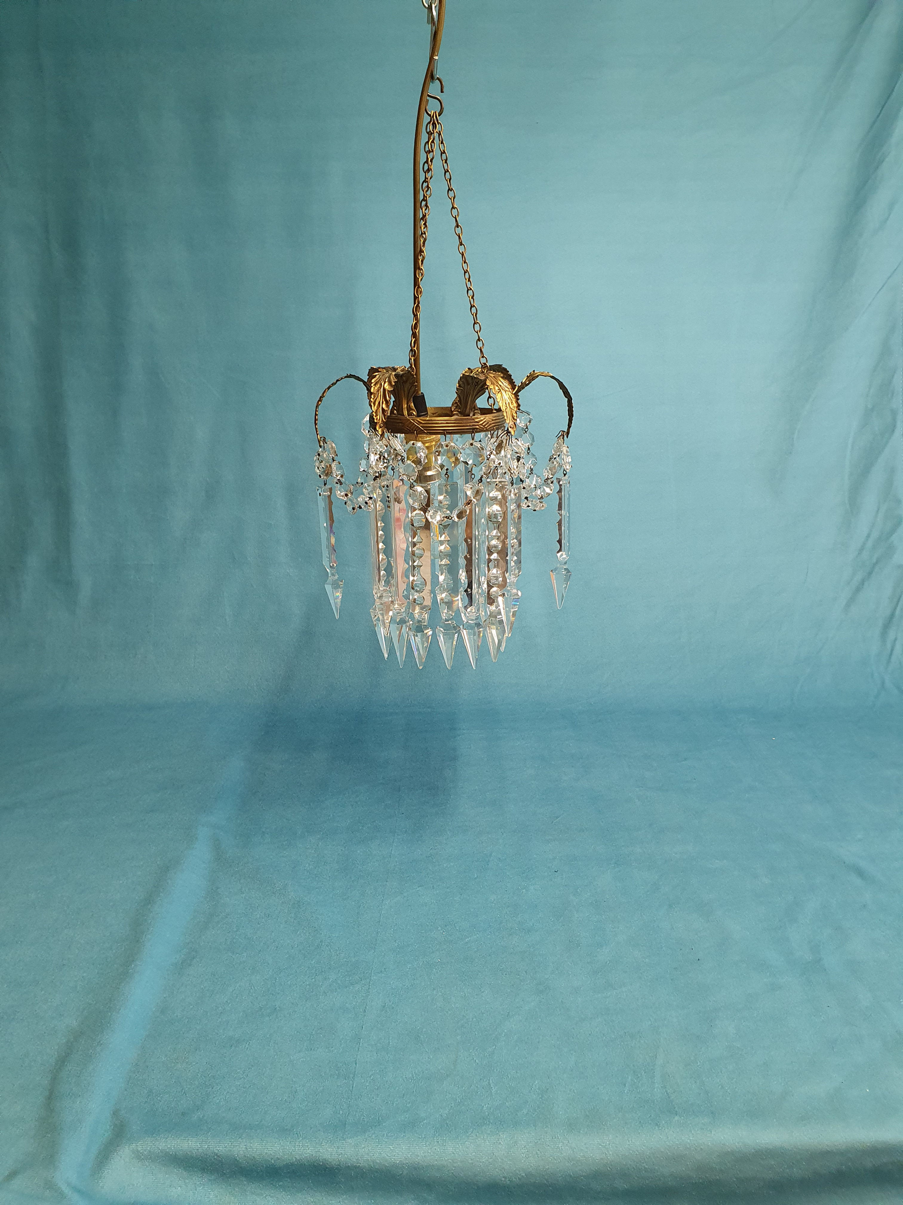 Early 20th century small lustre chandelier 10"
