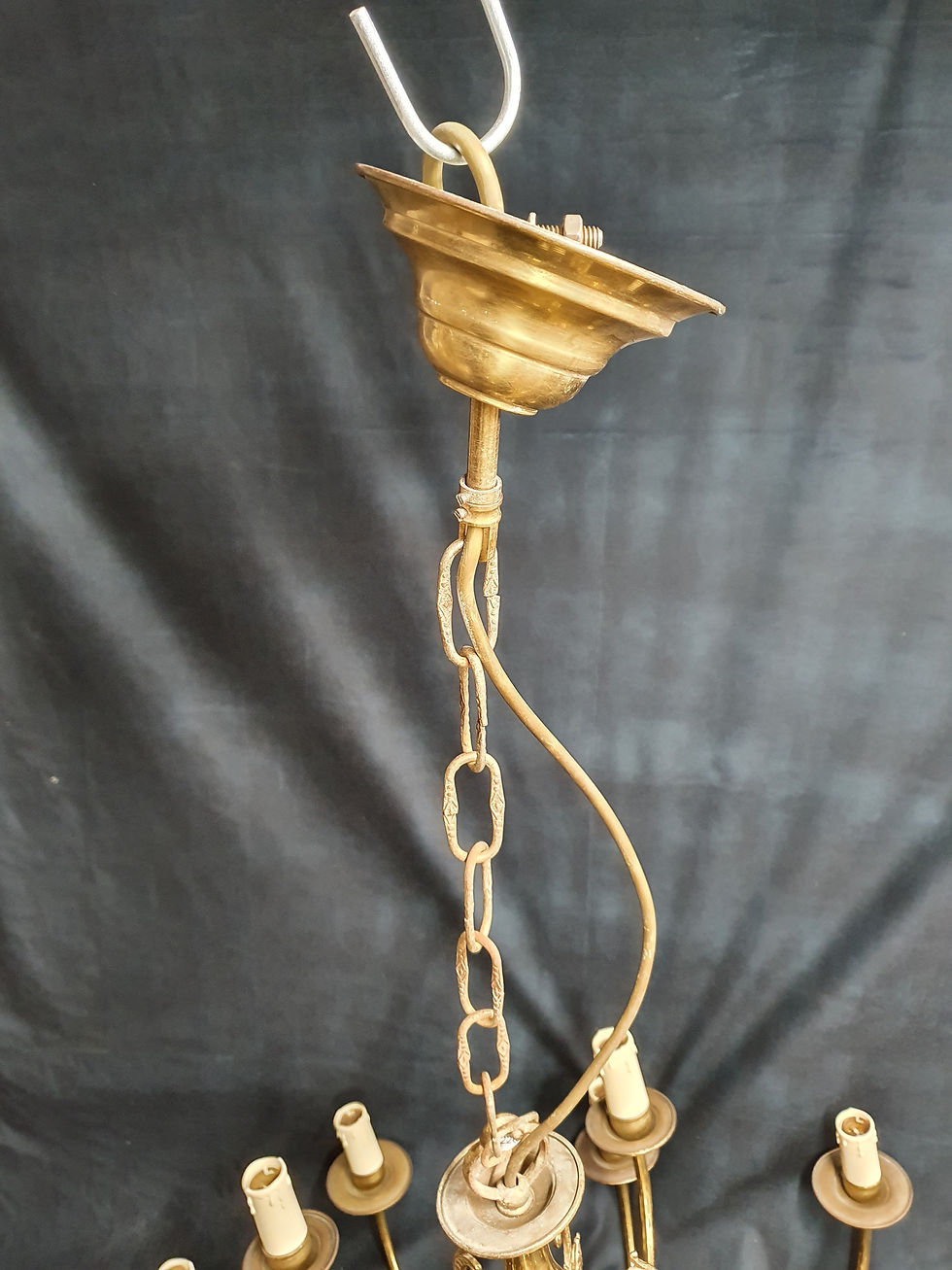 Thumbnail: Mid 20th century Dutch style brass chandelier