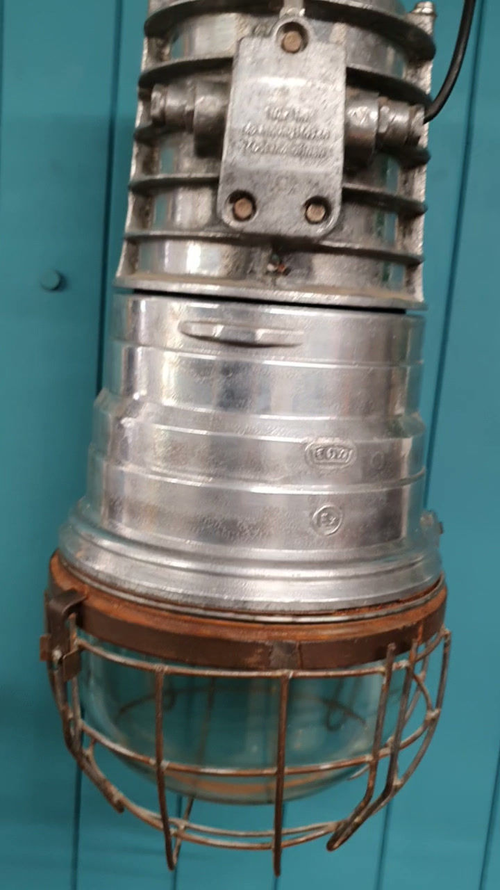 Thumbnail: Early 20th century large Polish industrial light in aluminium 13"