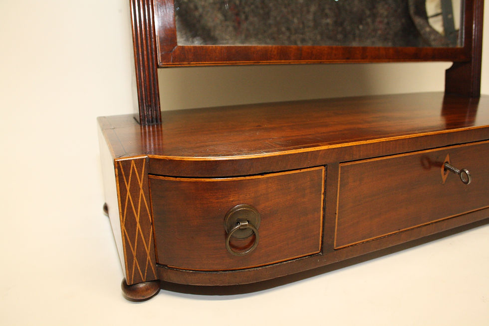 Thumbnail: Shaped front mahogany dressing mirror C1830