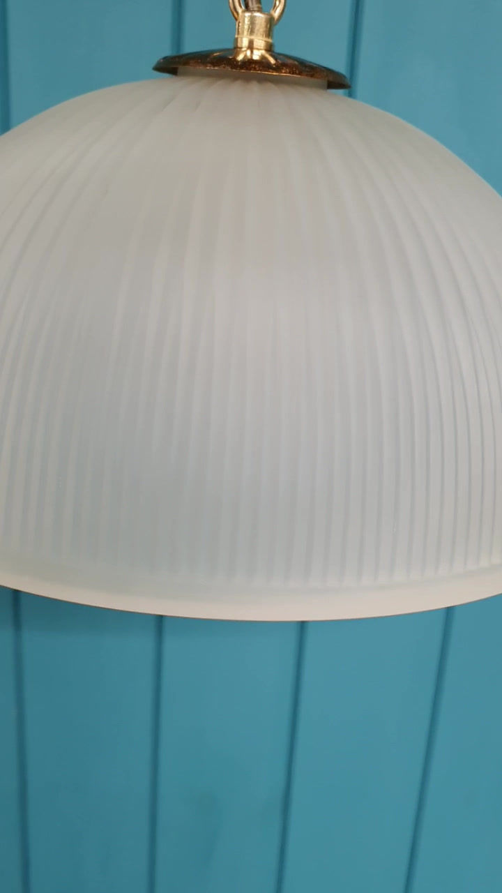 Thumbnail: Early 20th century reeded glass shade 12"