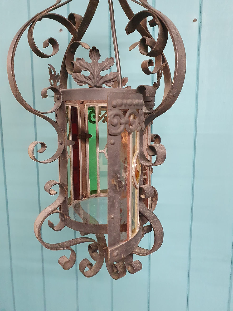 Thumbnail: Early 20th century leaded French porch lantern 11"