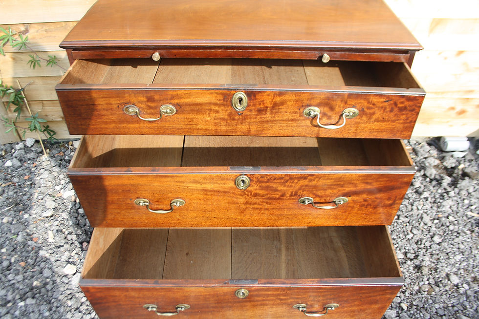 Thumbnail: Georgian III three drawers chest with brushing slide 35" wide