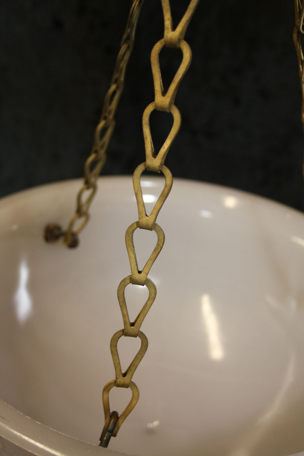 Thumbnail: Early 20th century opaque glass chandelier 12"